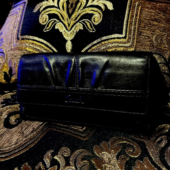 NWOT Coach bifold wallet in black leather - Picture 1 of 5